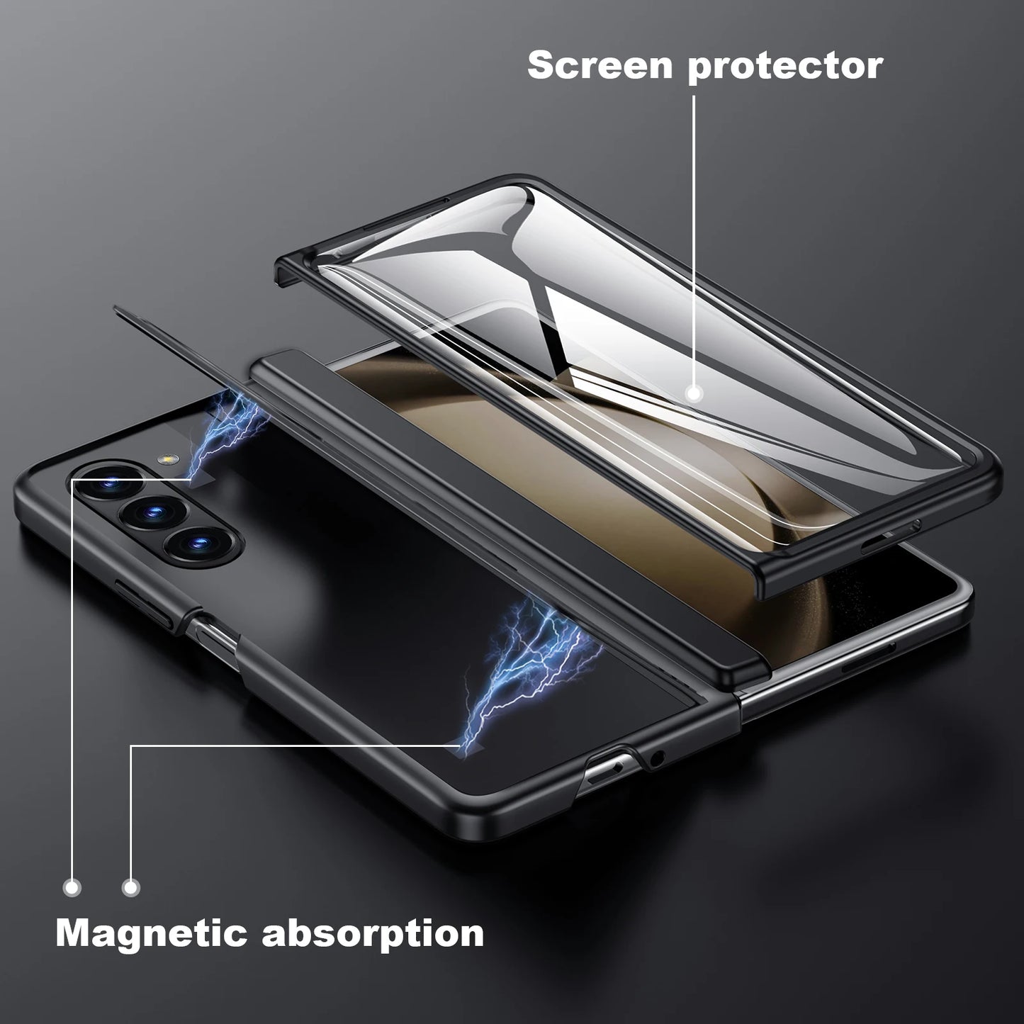 Shockproof Armor Case for Galaxy Z Fold 5 with Hidden Kickstand