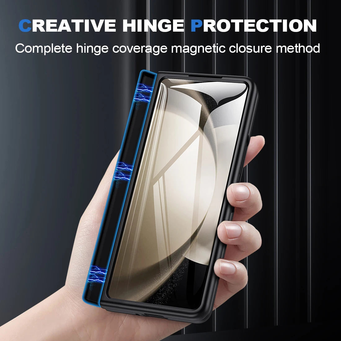 Shockproof Genuine Leather Magnetic Case for Galaxy Z Fold 5