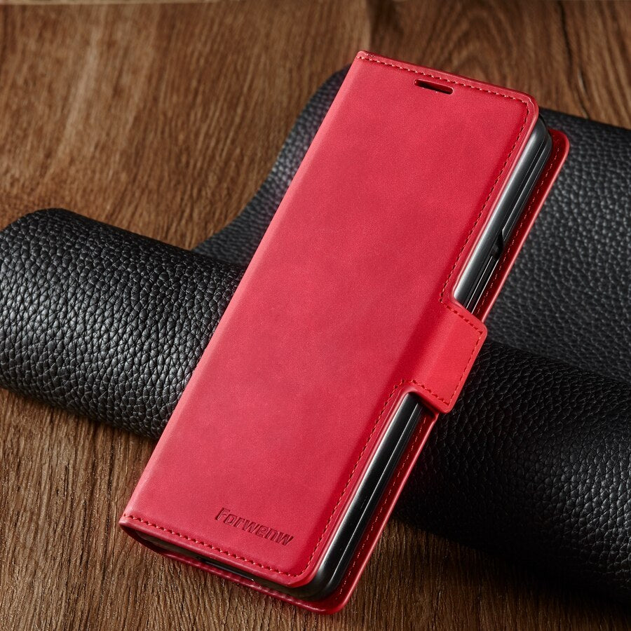 Magnetic Wallet Leather Business Case for Samsung Galaxy Z Fold 5