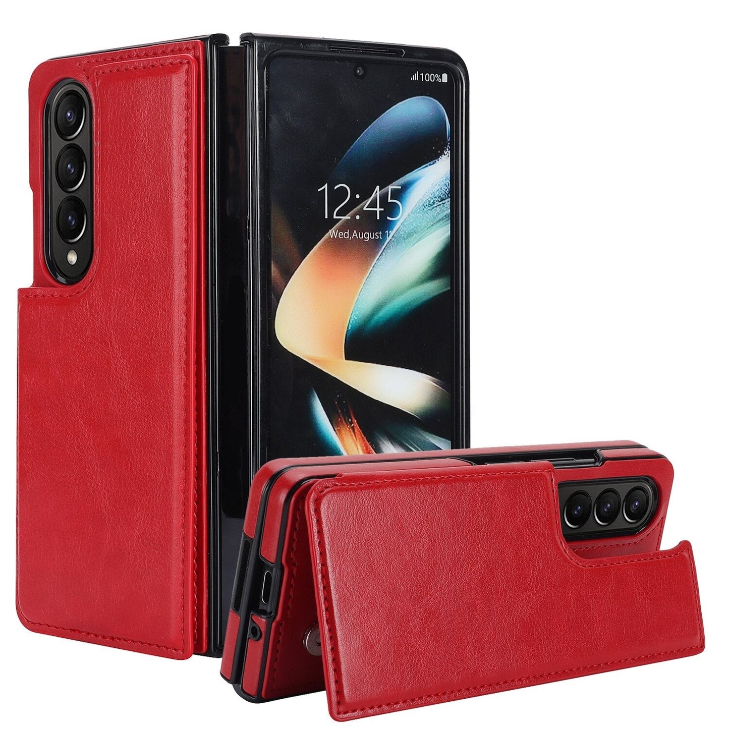 Double Magnetic Button Wallet Case for Samsung Galaxy Z Fold 5