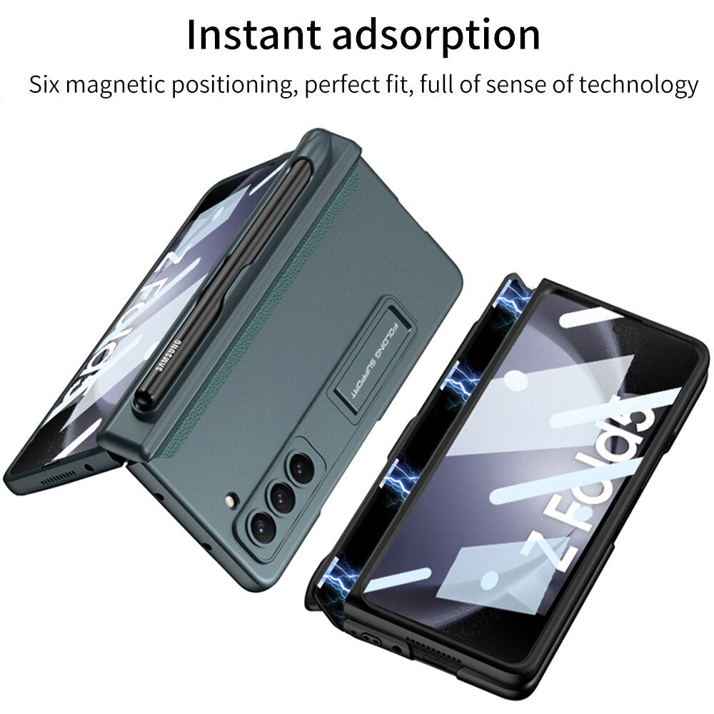 Magnetic Shockproof Matte Case With Bracket & Pen Holder