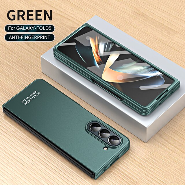 Electroplated PC Case with Pen Slot and Screen Protector For Samsung Galaxy Z Fold 5