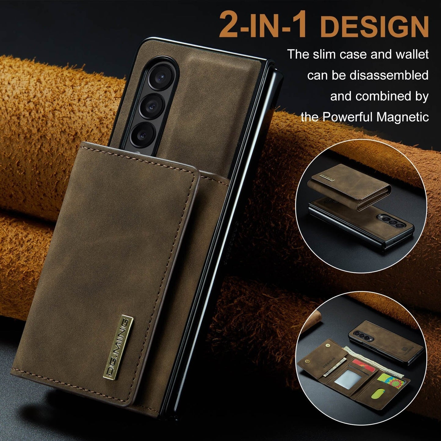 Retro 2-in-1 Luxury Leather Phone Case for Samsung Galaxy Z Fold 5