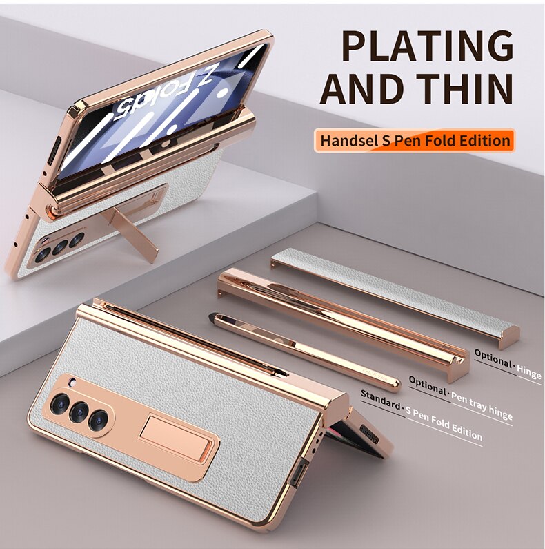 Leather Kickstand Pen Slot Case (+FREE PEN) For Z Fold 5 Series