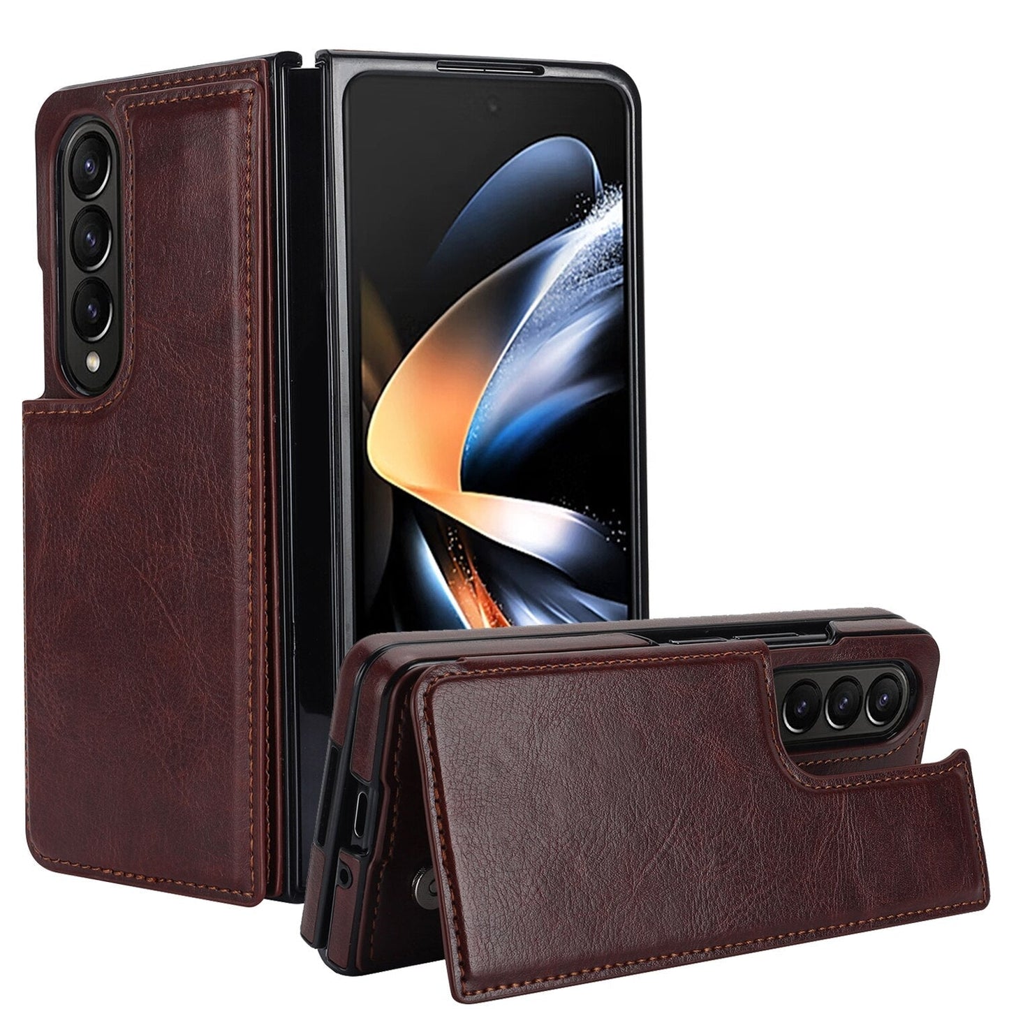 Double Magnetic Button Wallet Case for Samsung Galaxy Z Fold 5