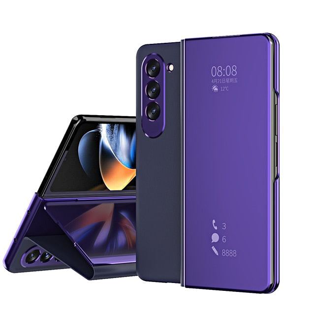 Smart Mirror Clear View Flip Case for Samsung Galaxy Z Fold 5