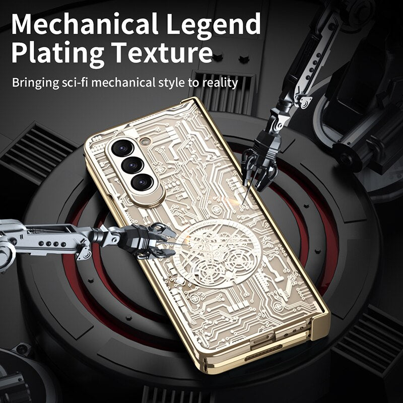 Mechanical Hinge Star Plating Case for Samsung Galaxy Z Fold 5