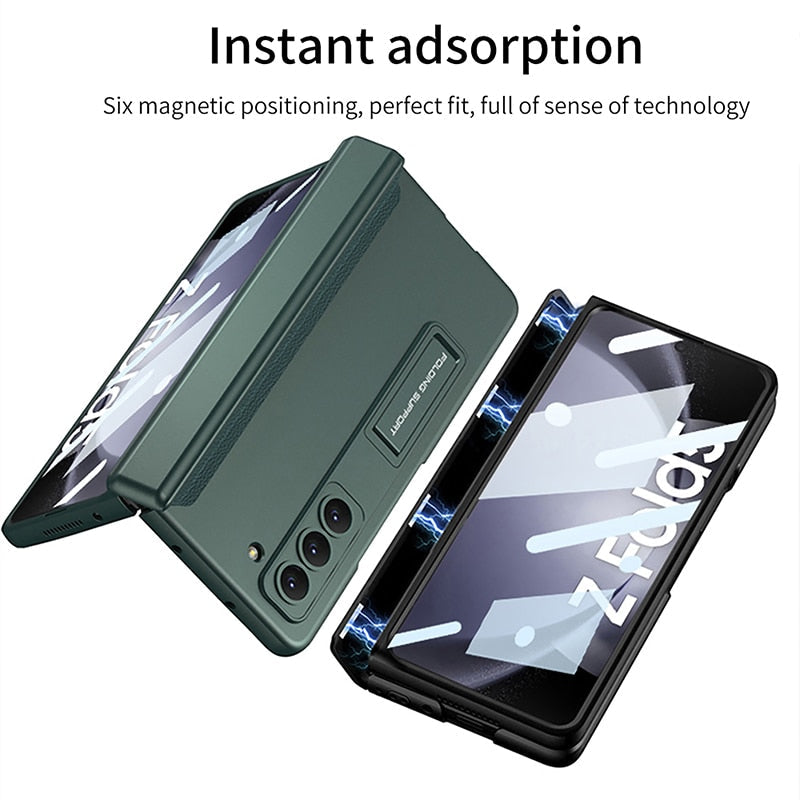 Magnetic Hinge Glass Back Case for Samsung Galaxy Z Fold 5