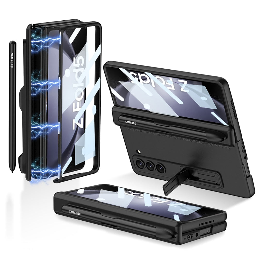 Magnetic Shockproof Matte Case With Bracket & Pen Holder