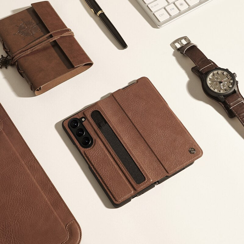 Luxury Leather Business Case for Samsung Galaxy Z Fold 5