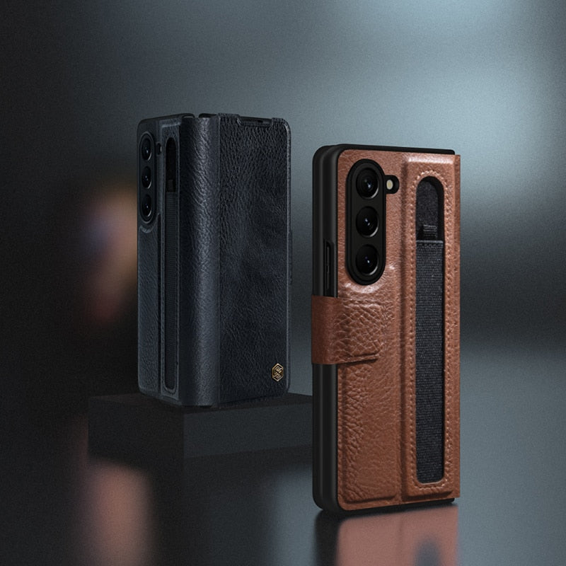 Luxury Leather Business Case for Samsung Galaxy Z Fold 5