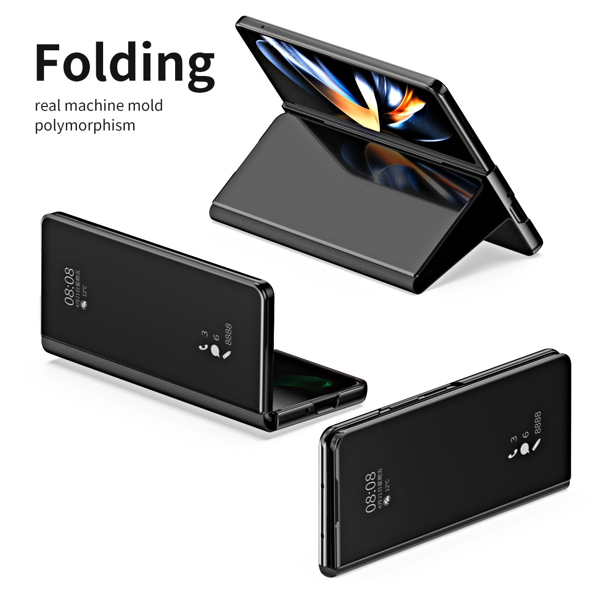 Smart Mirror Clear View Flip Case for Samsung Galaxy Z Fold 5