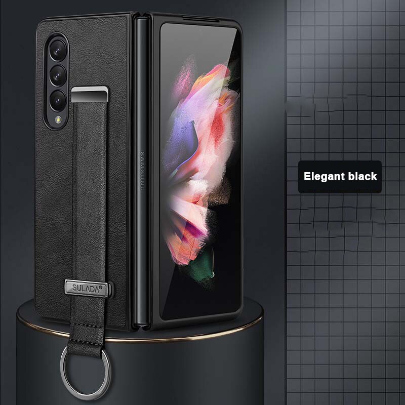 Slim Leather Case with Wristband & Kickstand for Samsung Galaxy Z Fold 5