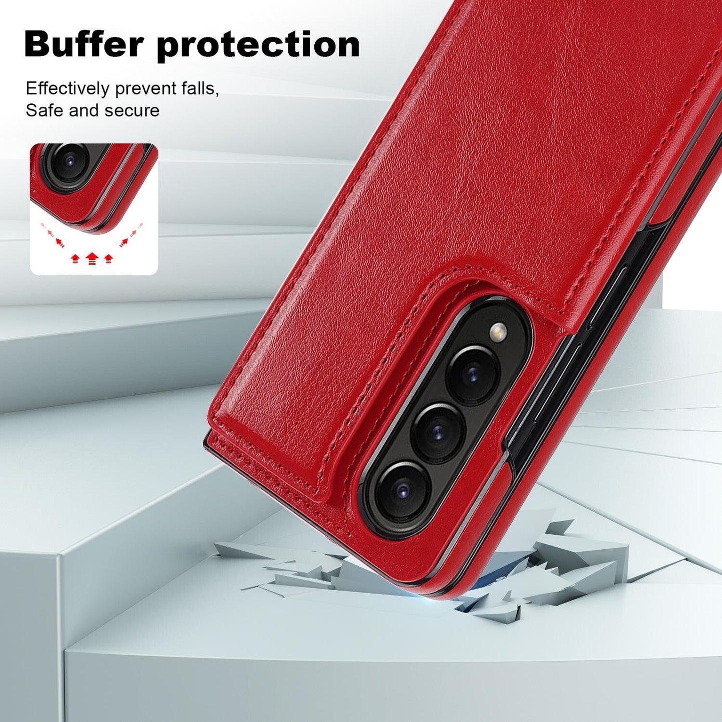 Double Magnetic Button Wallet Case for Samsung Galaxy Z Fold 5