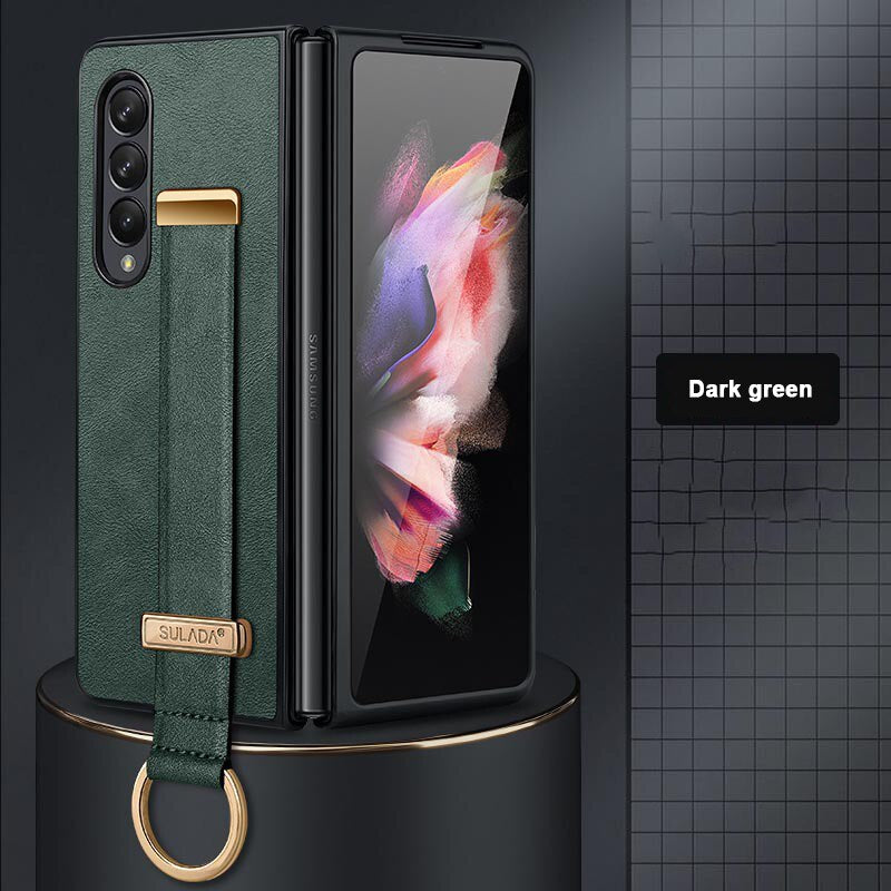 Slim Leather Case with Wristband & Kickstand for Samsung Galaxy Z Fold 5