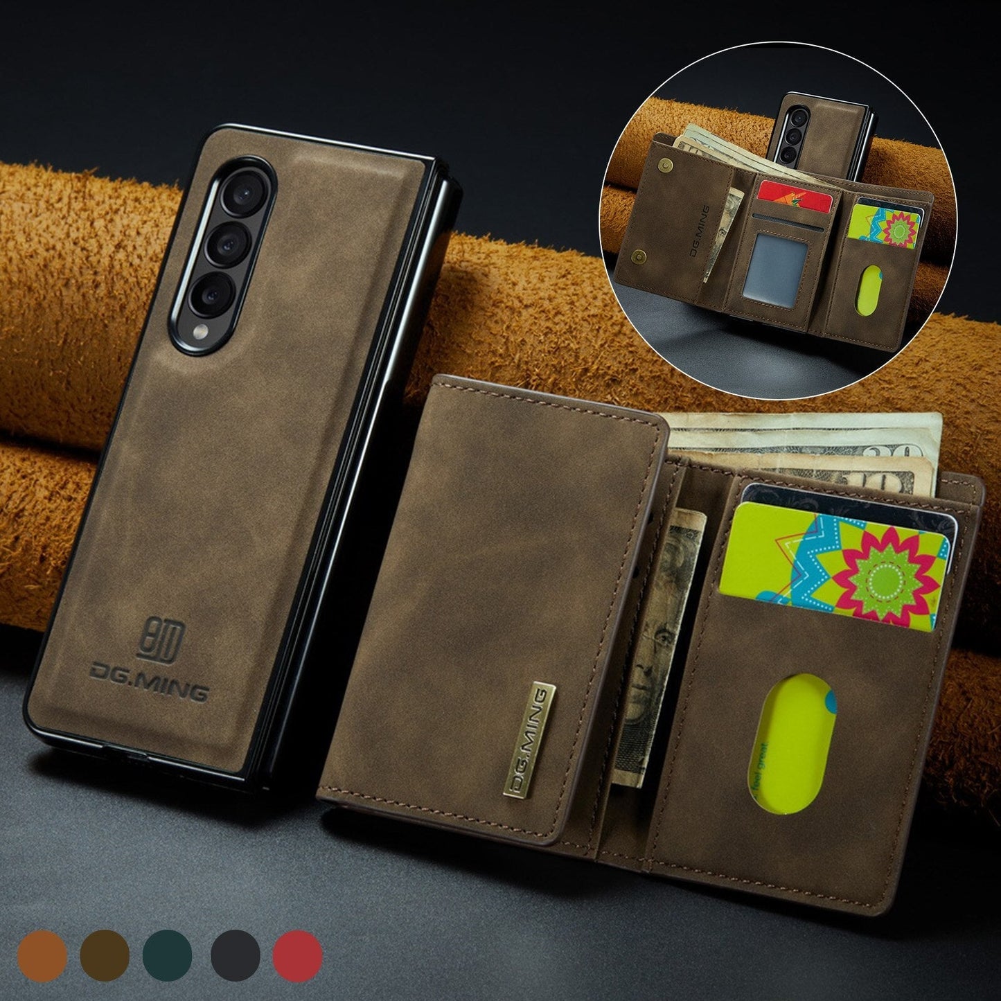 Retro 2-in-1 Luxury Leather Phone Case for Samsung Galaxy Z Fold 5