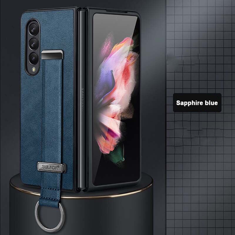 Slim Leather Case with Wristband & Kickstand for Samsung Galaxy Z Fold 5