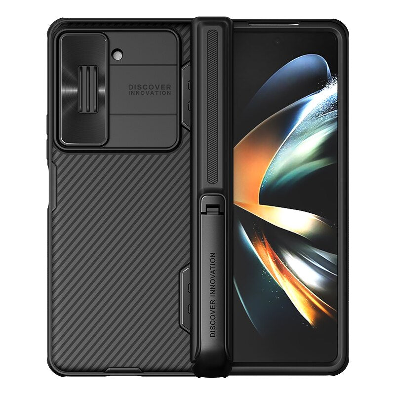 PU Cam Slider Pen Slot Case for Samsung Galaxy Z Fold 5