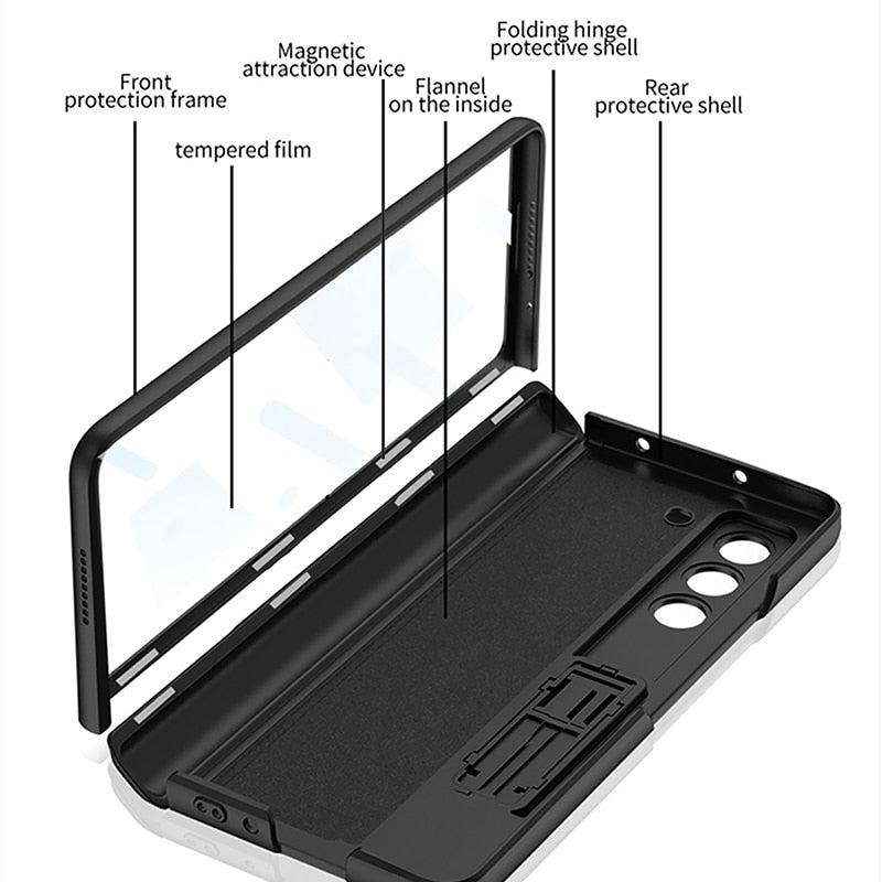 Magnetic Hinge Glass Back Case for Samsung Galaxy Z Fold 5