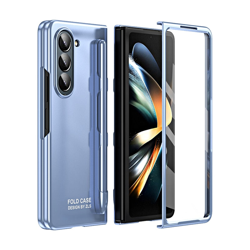 Electroplated PC Case with Pen Slot and Screen Protector For Samsung Galaxy Z Fold 5