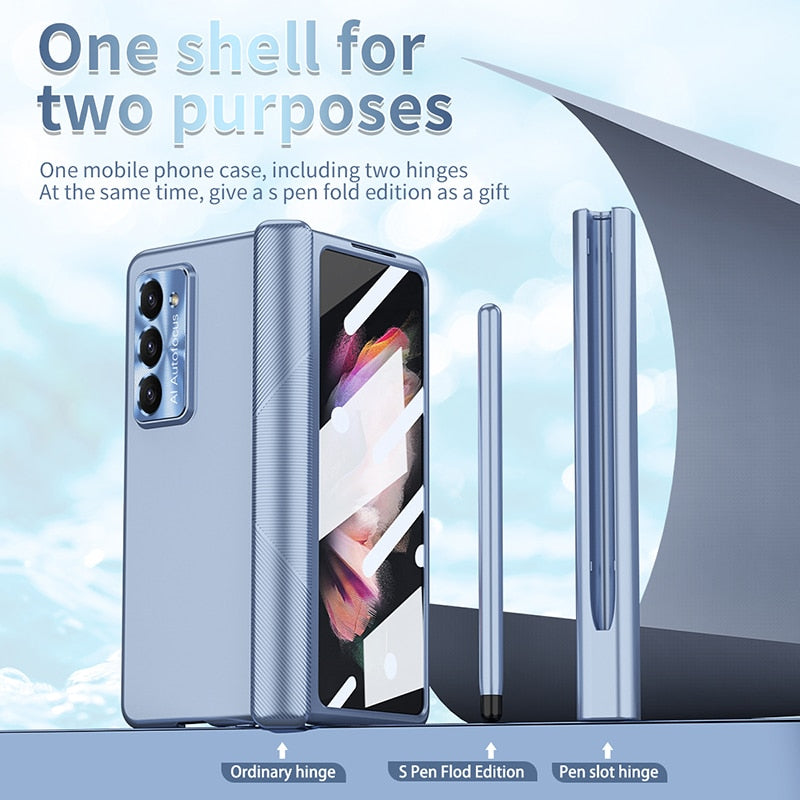 Magnetic Plating Case with S Pen Holder for Samsung Galaxy Z Fold 5