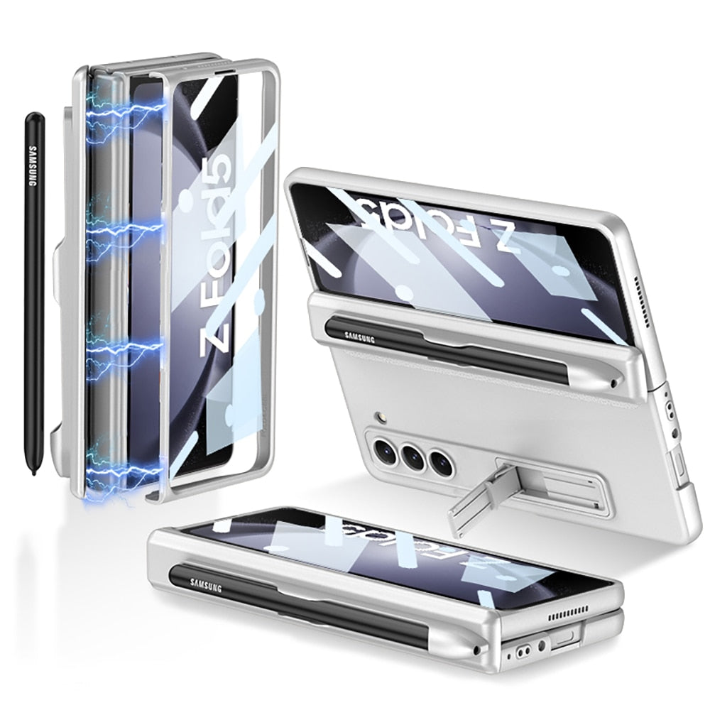 Magnetic Shockproof Matte Case With Bracket & Pen Holder