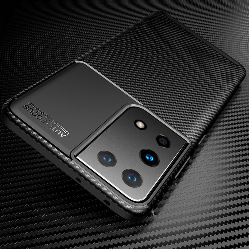 Ultra case carbon fiber armor shockproof protective coque